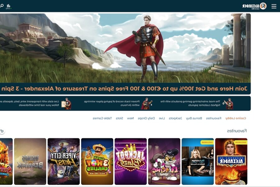 Alexander Casino - S'inscrire pour un Nouveau Compte